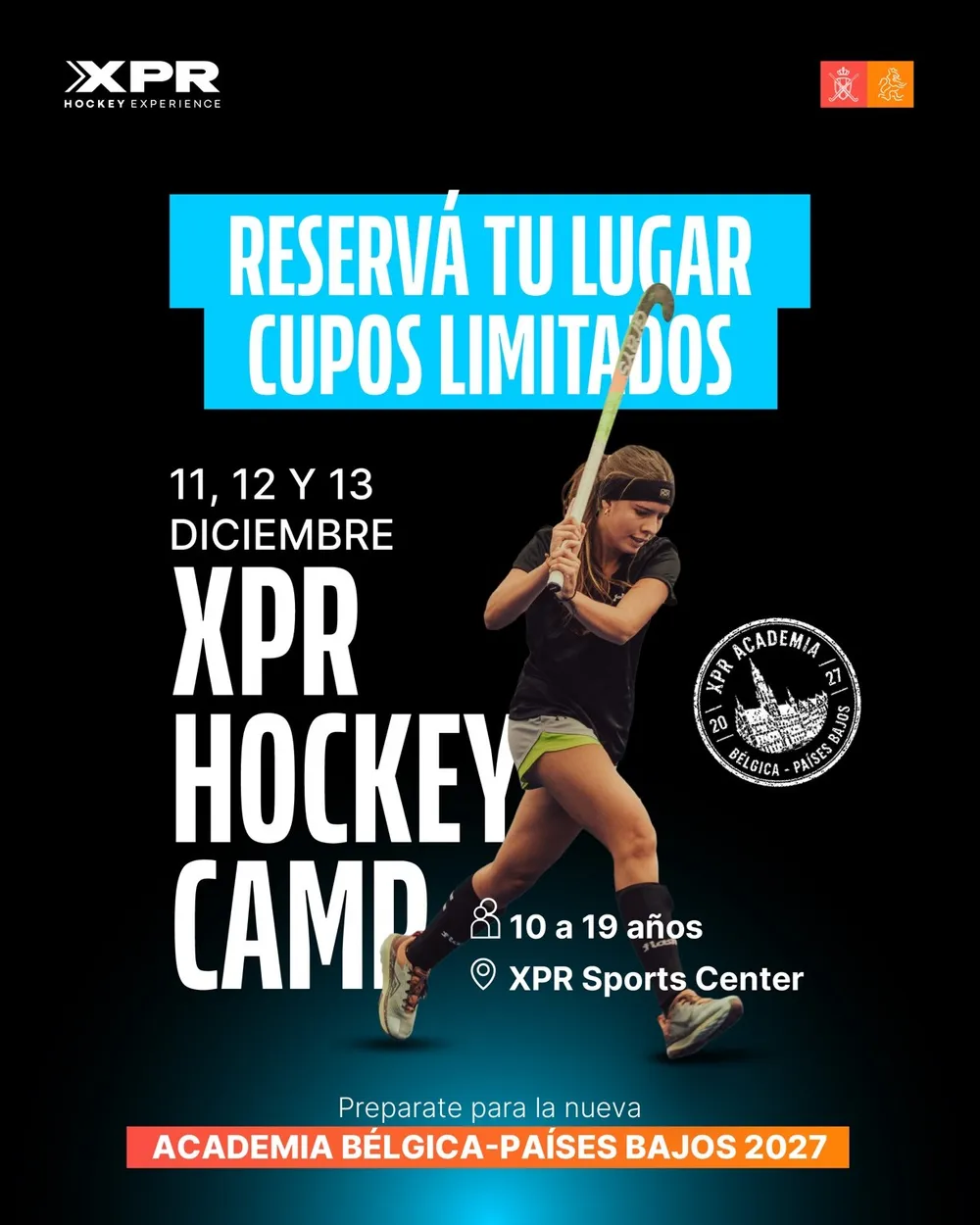 XPR Hockey Camp: reservá tu lugar, cupos limitados, de 10 a 19 años en el XPR Sports Center
