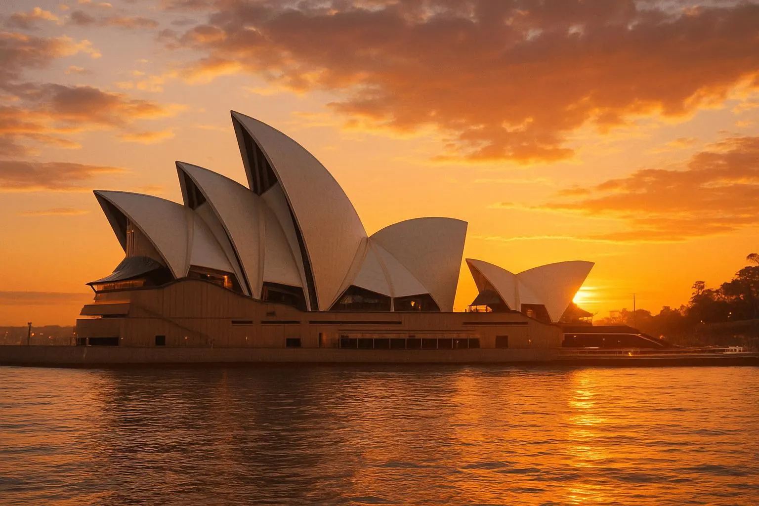 Ópera de Sídney al atardecer