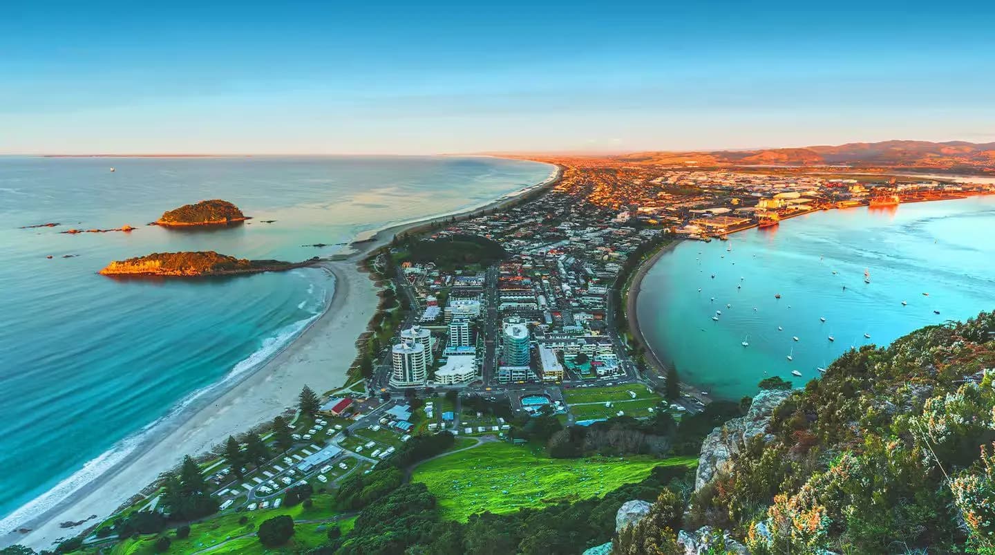 Costa de Tauranga vista desde el aire